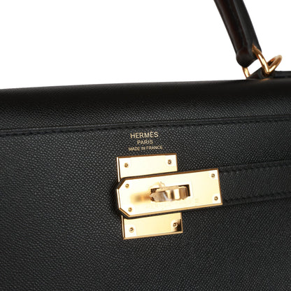 Hermes Kelly 28 Sellier Black Madame Gold Hardware