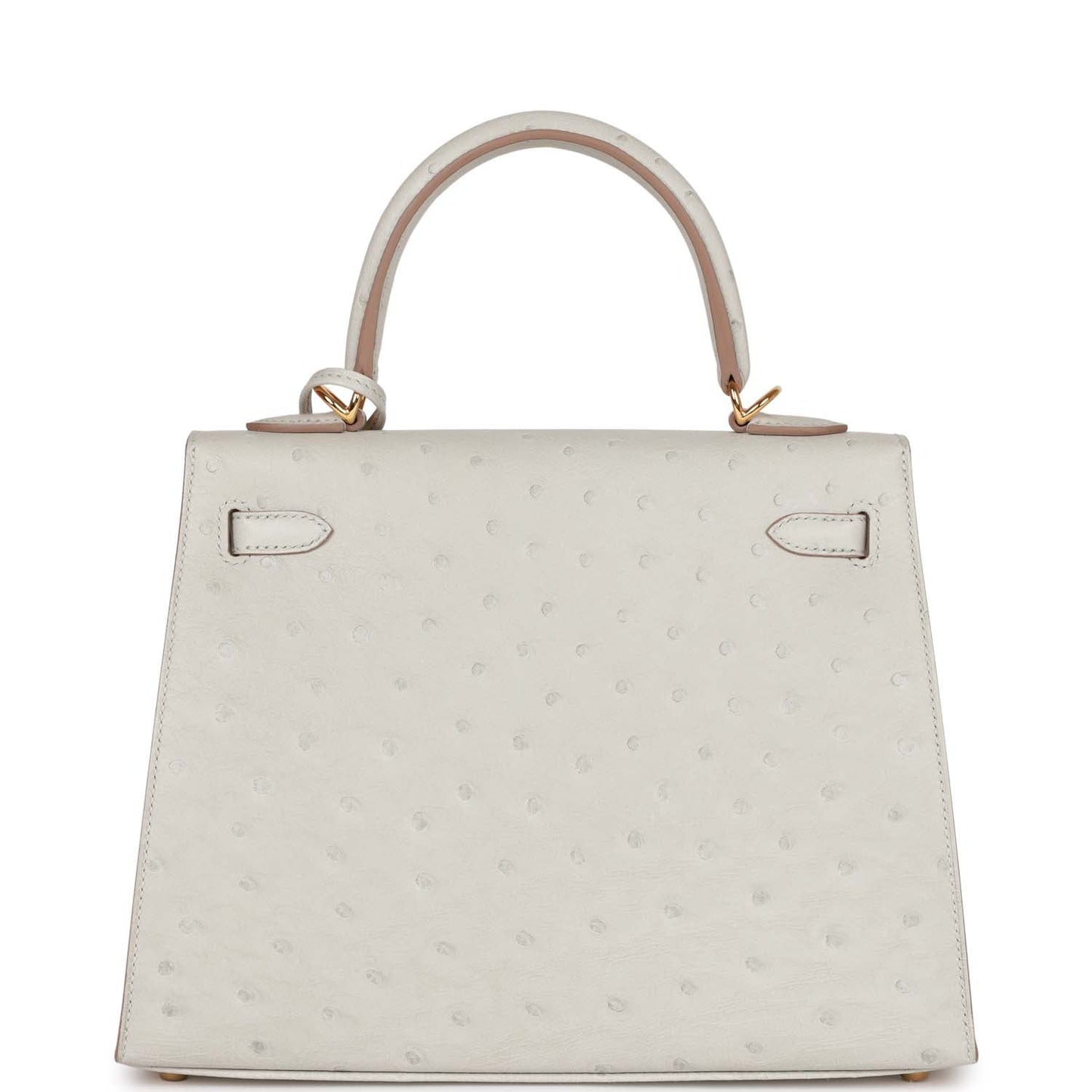 Hermes Kelly 25 Sellier Gris Perle Ostrich Gold Hardware