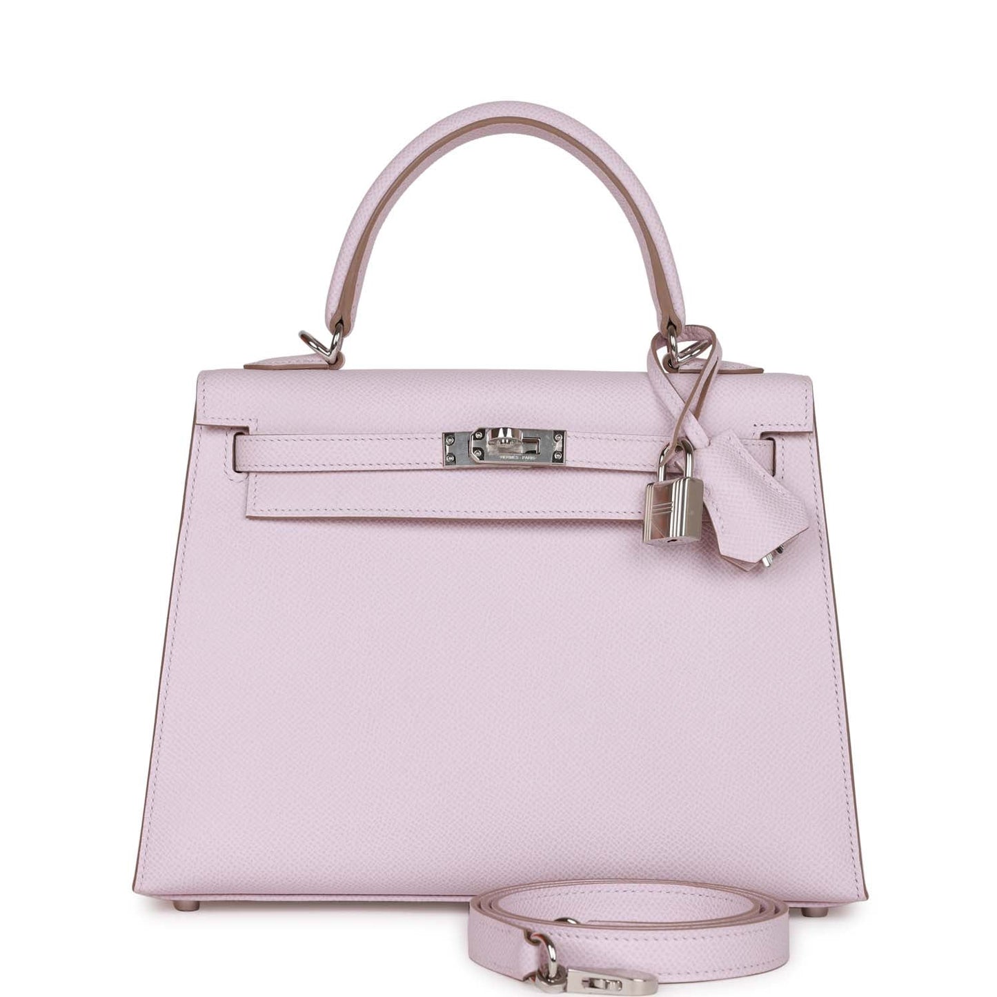 Hermes Kelly 25 Sellier Mauve Pale Epsom Palladium Hardware