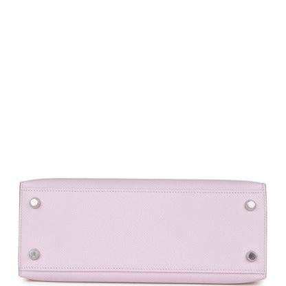 Hermes Kelly 25 Sellier Mauve Pale Epsom Palladium Hardware