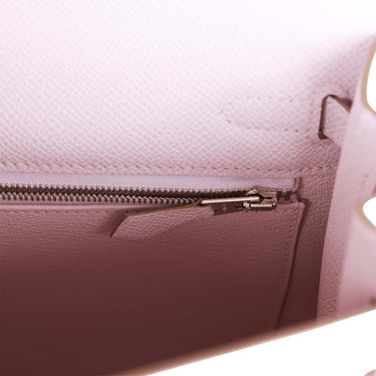 Hermes Kelly 25 Sellier Mauve Pale Epsom Palladium Hardware