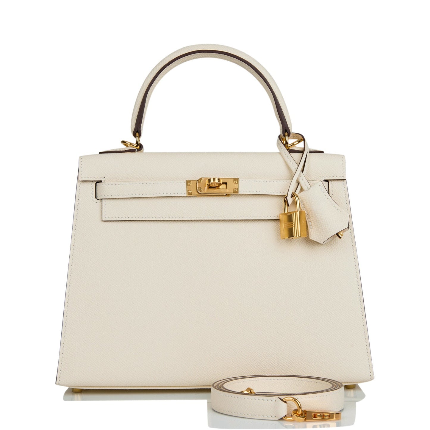 Hermes Kelly 25 Sellier Nata Epsom Gold Hardware