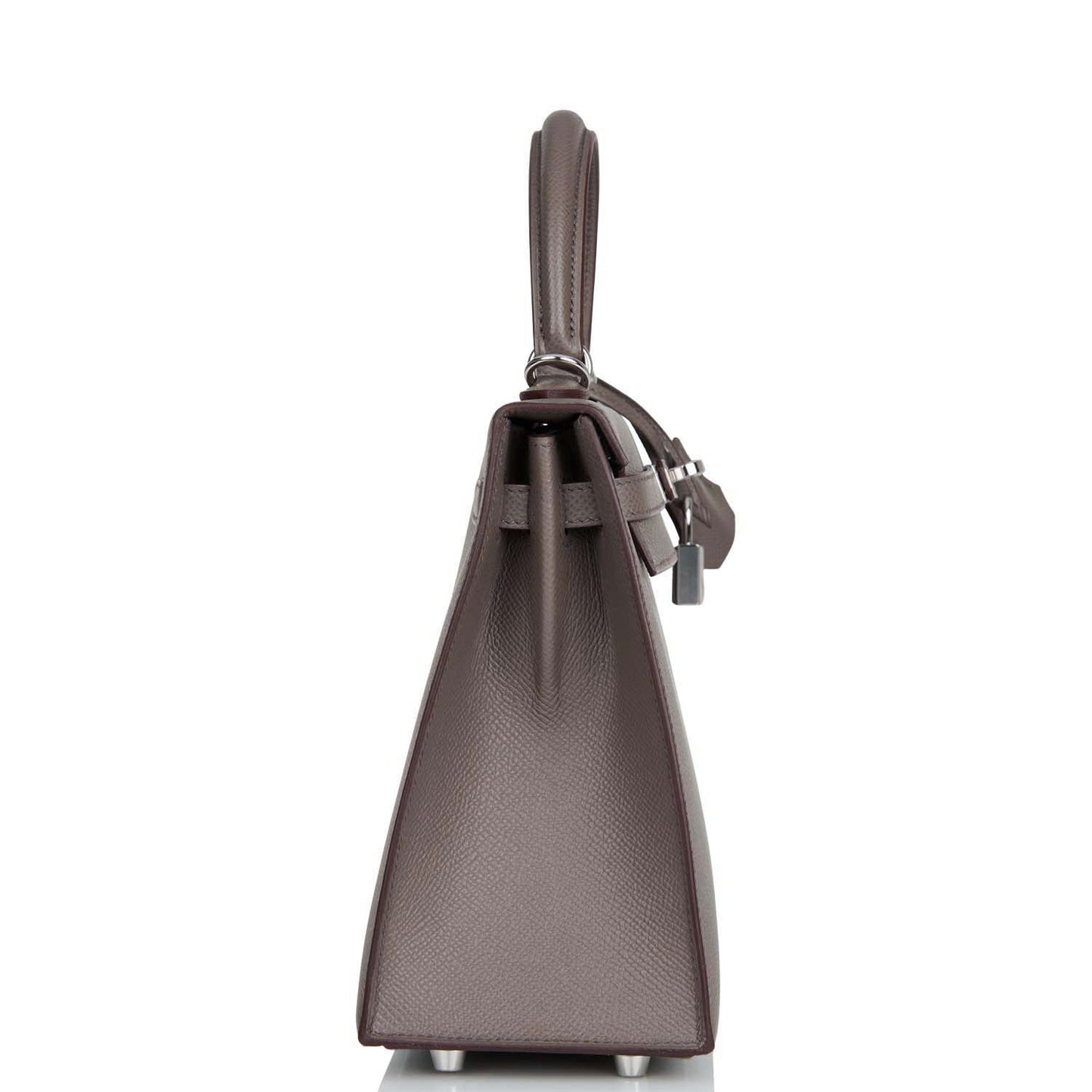 Hermes Kelly 25 Sellier Etain Epsom Palladium Hardware