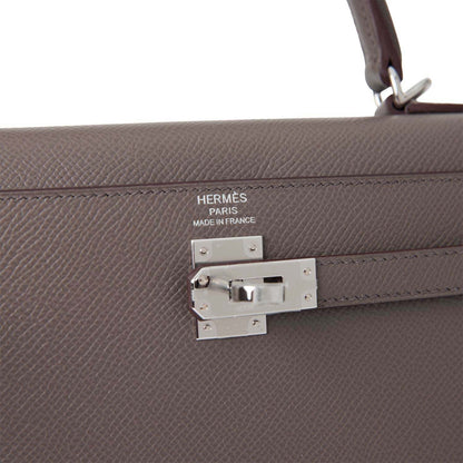 Hermes Kelly 25 Sellier Etain Epsom Palladium Hardware