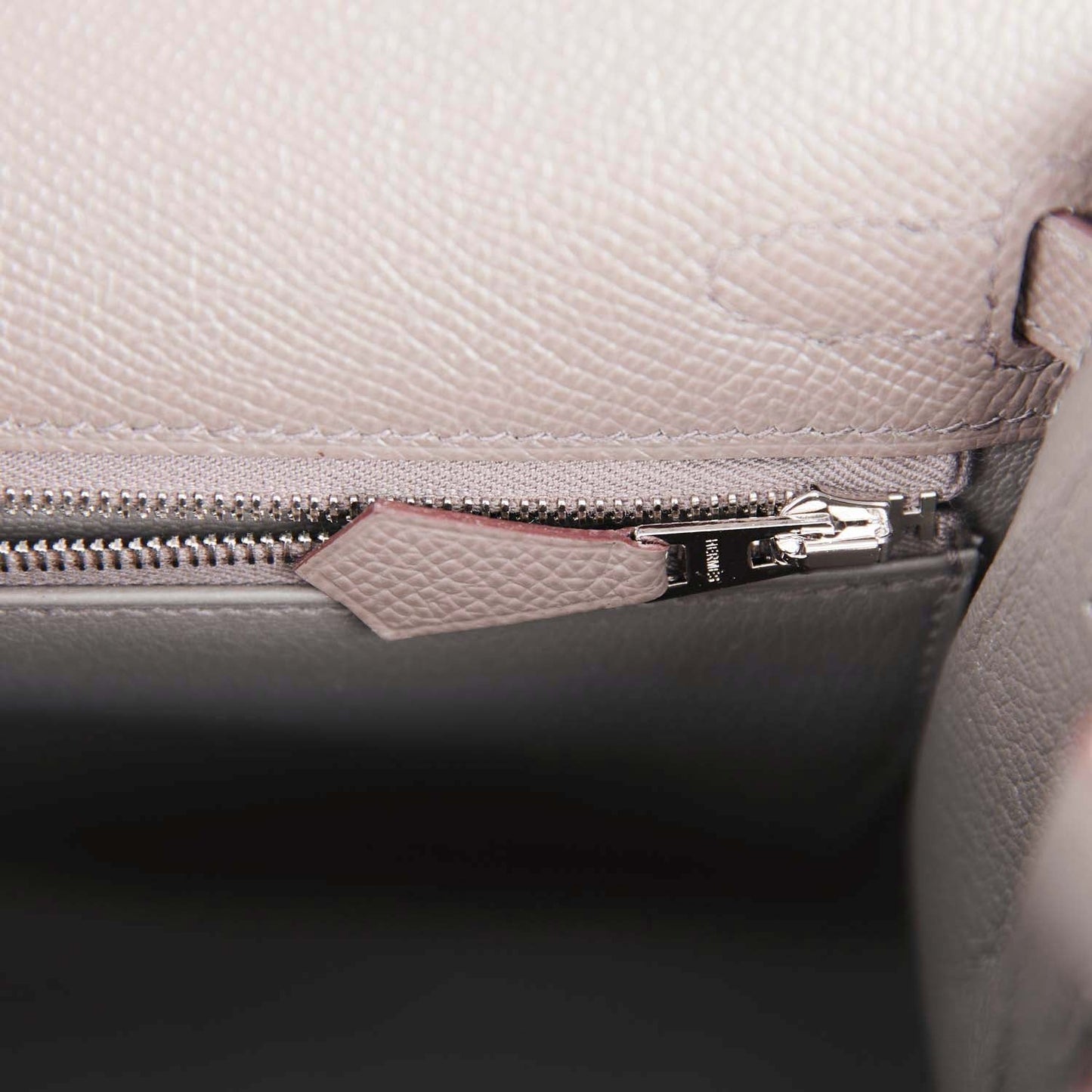 Hermes Kelly 25 Sellier Etain Epsom Palladium Hardware