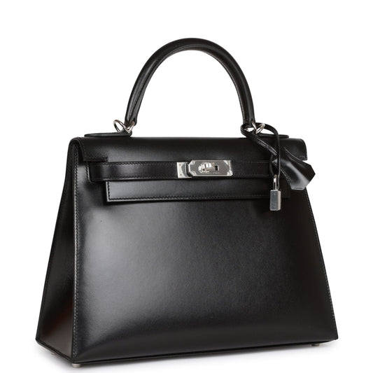 Hermes Kelly 28 Sellier Black Box Palladium Hardware