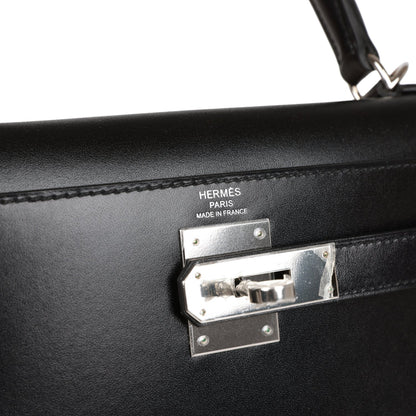 Hermes Kelly 28 Sellier Black Box Palladium Hardware