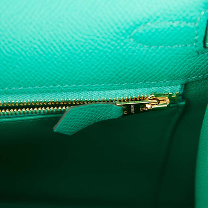 Hermes Kelly 25 Sellier Vert Jade Epsom Gold Hardware