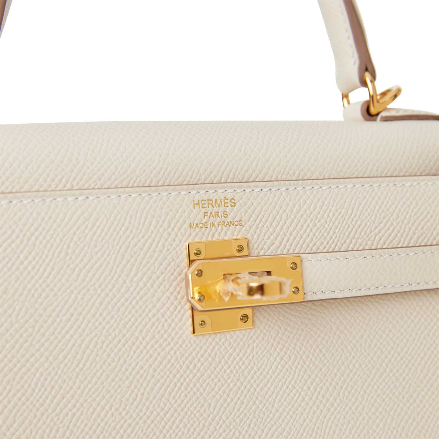 Hermes Kelly 25 Sellier Craie Epsom Gold Hardware