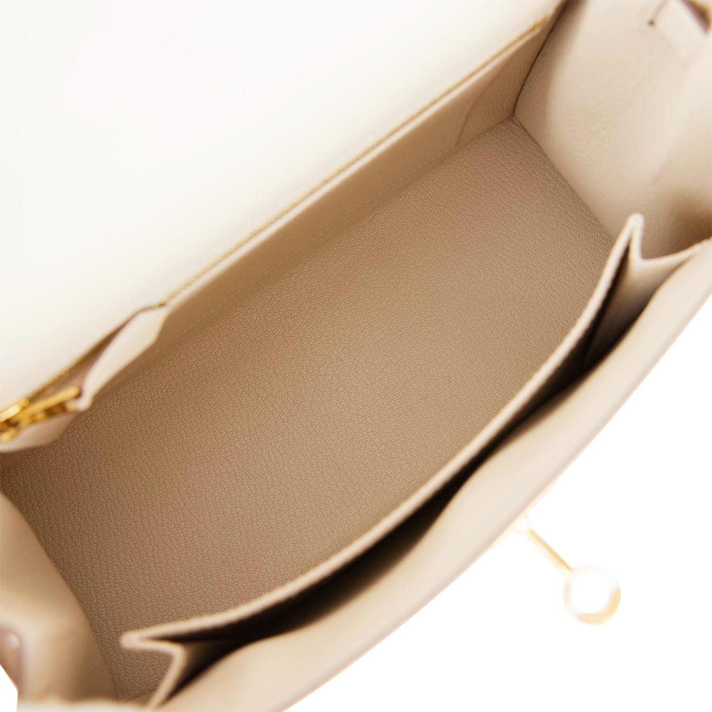Hermes Kelly 25 Sellier Craie Epsom Gold Hardware