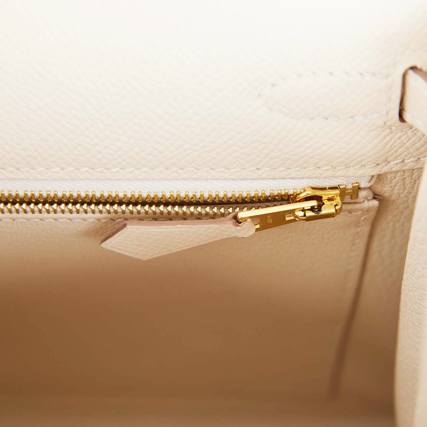Hermes Kelly 25 Sellier Craie Epsom Gold Hardware