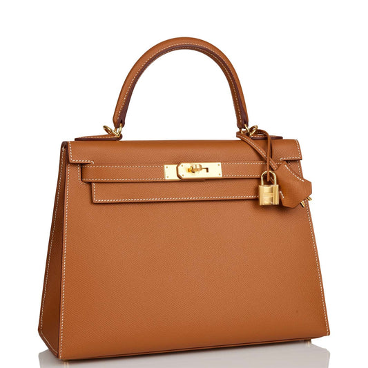 Hermes Kelly 28 Sellier Gold Epsom Gold Hardware