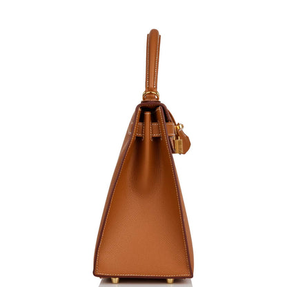 Hermes Kelly 28 Sellier Gold Epsom Gold Hardware