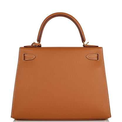 Hermes Kelly 28 Sellier Gold Epsom Gold Hardware