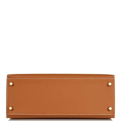 Hermes Kelly 28 Sellier Gold Epsom Gold Hardware