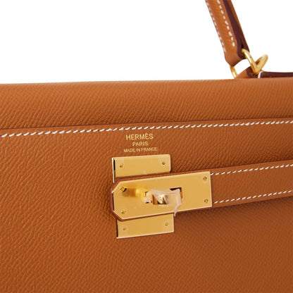 Hermes Kelly 28 Sellier Gold Epsom Gold Hardware