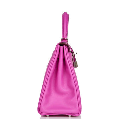 Hermes Kelly 28 Retourne Magnolia Evercolor Palladium Hardware