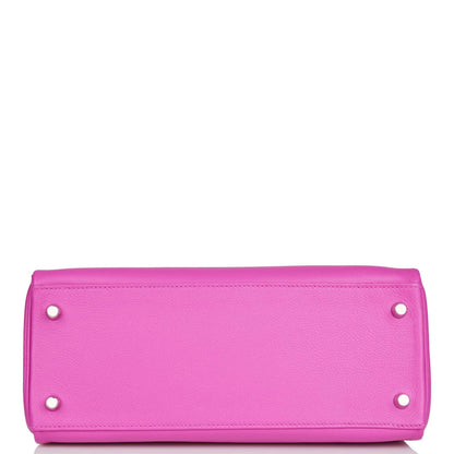 Hermes Kelly 28 Retourne Magnolia Evercolor Palladium Hardware