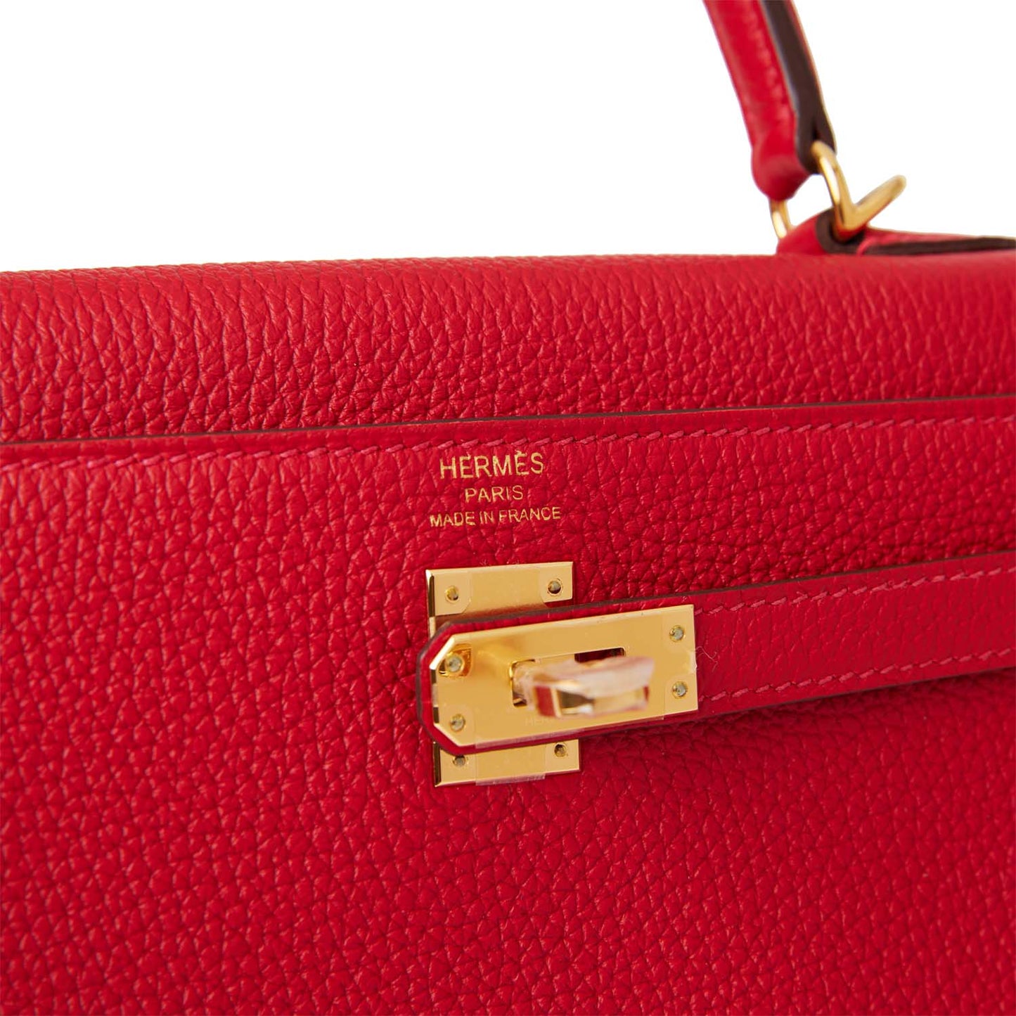 Hermes Kelly 25 Retourne Rouge Casaque Togo Gold Hardware