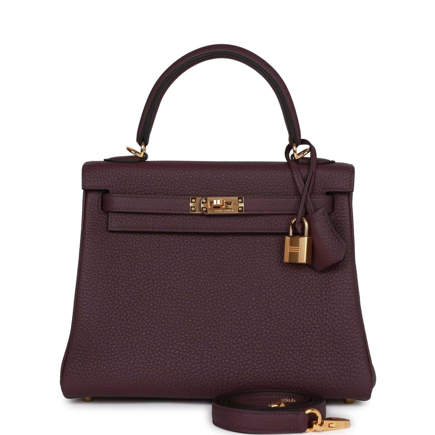 Hermes Kelly 25 Retourne Cassis Togo Gold Hardware