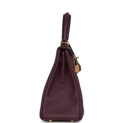 Hermes Kelly 25 Retourne Cassis Togo Gold Hardware