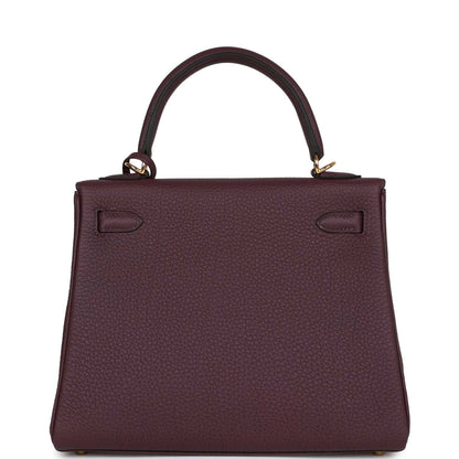 Hermes Kelly 25 Retourne Cassis Togo Gold Hardware