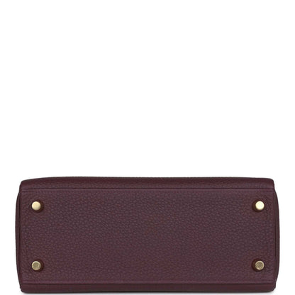 Hermes Kelly 25 Retourne Cassis Togo Gold Hardware