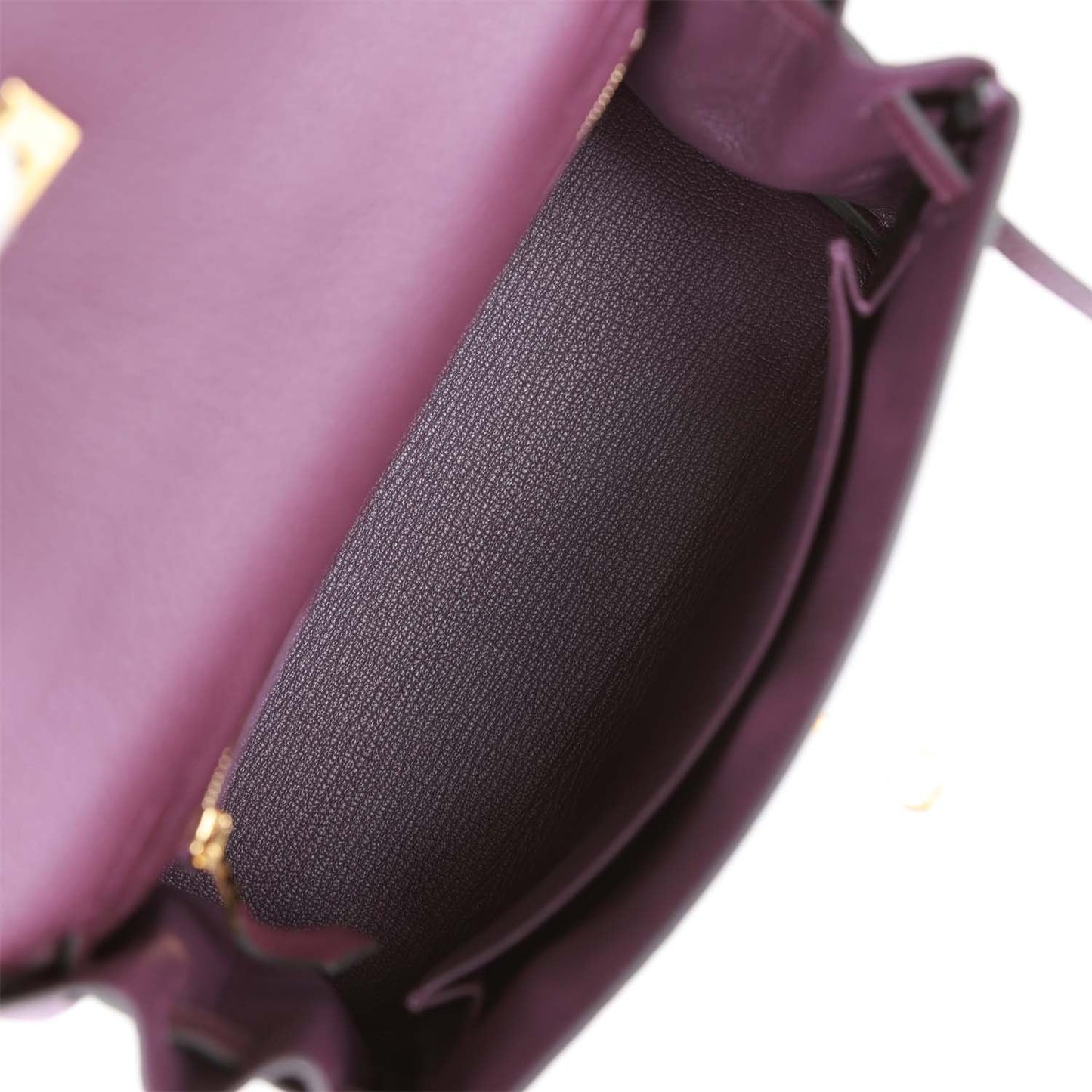 Hermes Kelly 25 Retourne Cassis Togo Gold Hardware