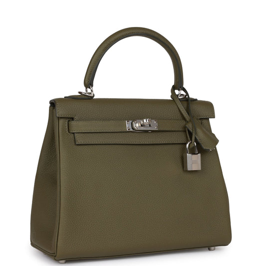 Hermes Kelly 25 Retourne Vert Veronese Togo Palladium Hardware