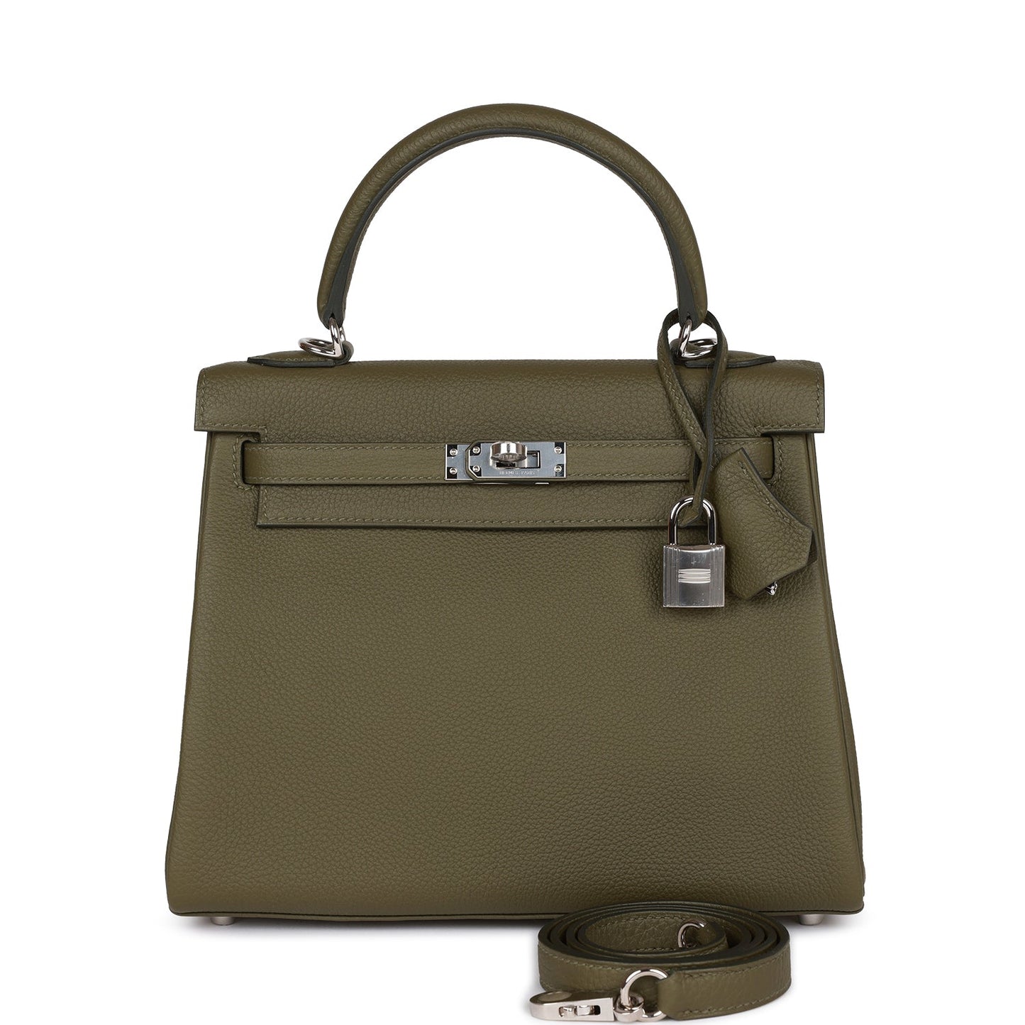 Hermes Kelly 25 Retourne Vert Veronese Togo Palladium Hardware