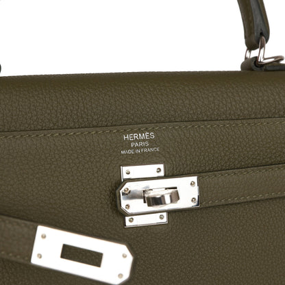 Hermes Kelly 25 Retourne Vert Veronese Togo Palladium Hardware