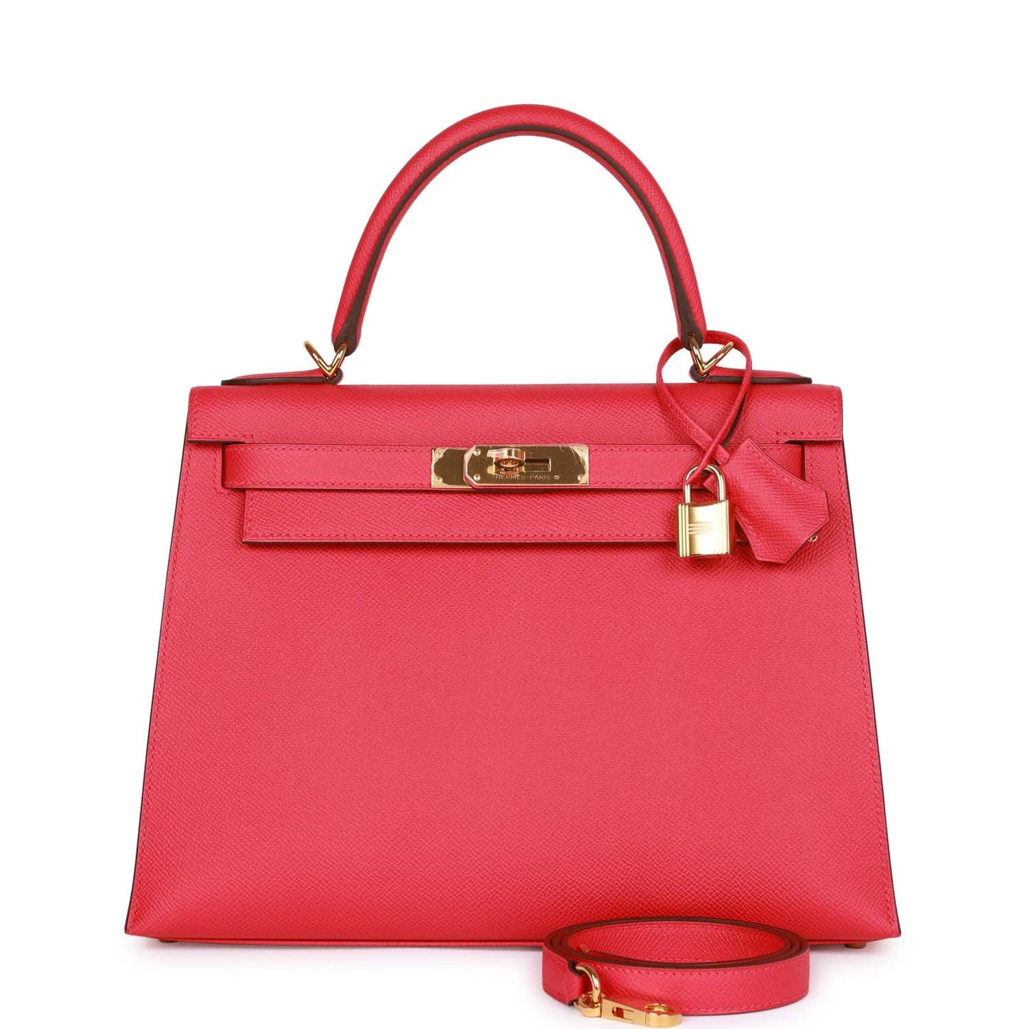 Hermes Kelly 28 Sellier Rose Extreme Epsom Gold Hardware