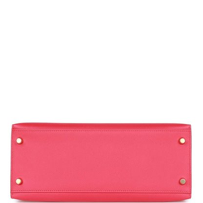 Hermes Kelly 28 Sellier Rose Extreme Epsom Gold Hardware