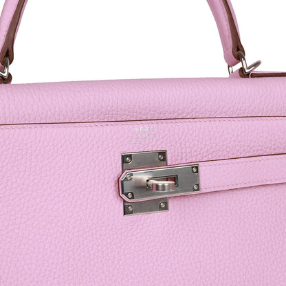 Hermes Kelly 28 Retourne Mauve Sylvestre Clemence Palladium Hardware