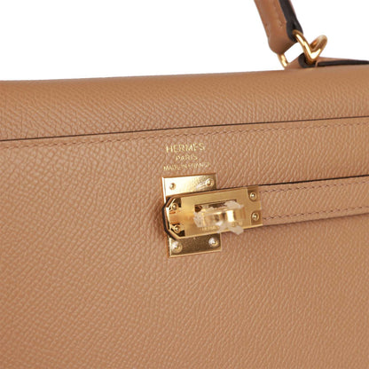 Hermes Kelly 25 Sellier Chai Epsom Gold Hardware