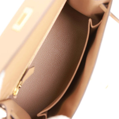 Hermes Kelly 25 Sellier Chai Epsom Gold Hardware