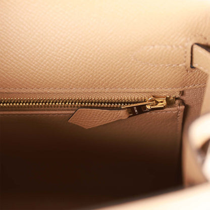Hermes Kelly 25 Sellier Chai Epsom Gold Hardware