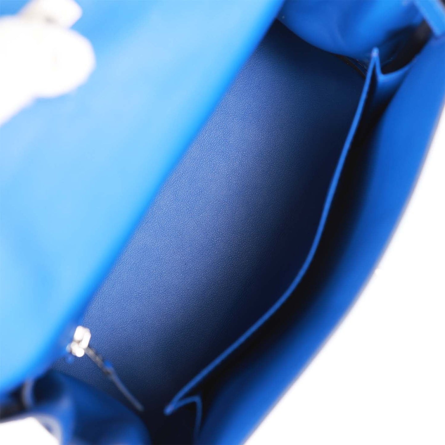 Hermes Kelly 25 Retourne Bleu Royal Swift Palladium Hardware