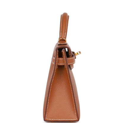 Hermes Kelly 20 Sellier Gold Epsom Gold Hardware