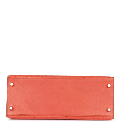Hermes Kelly 28 Sellier Tangerine Ostrich Gold Hardware