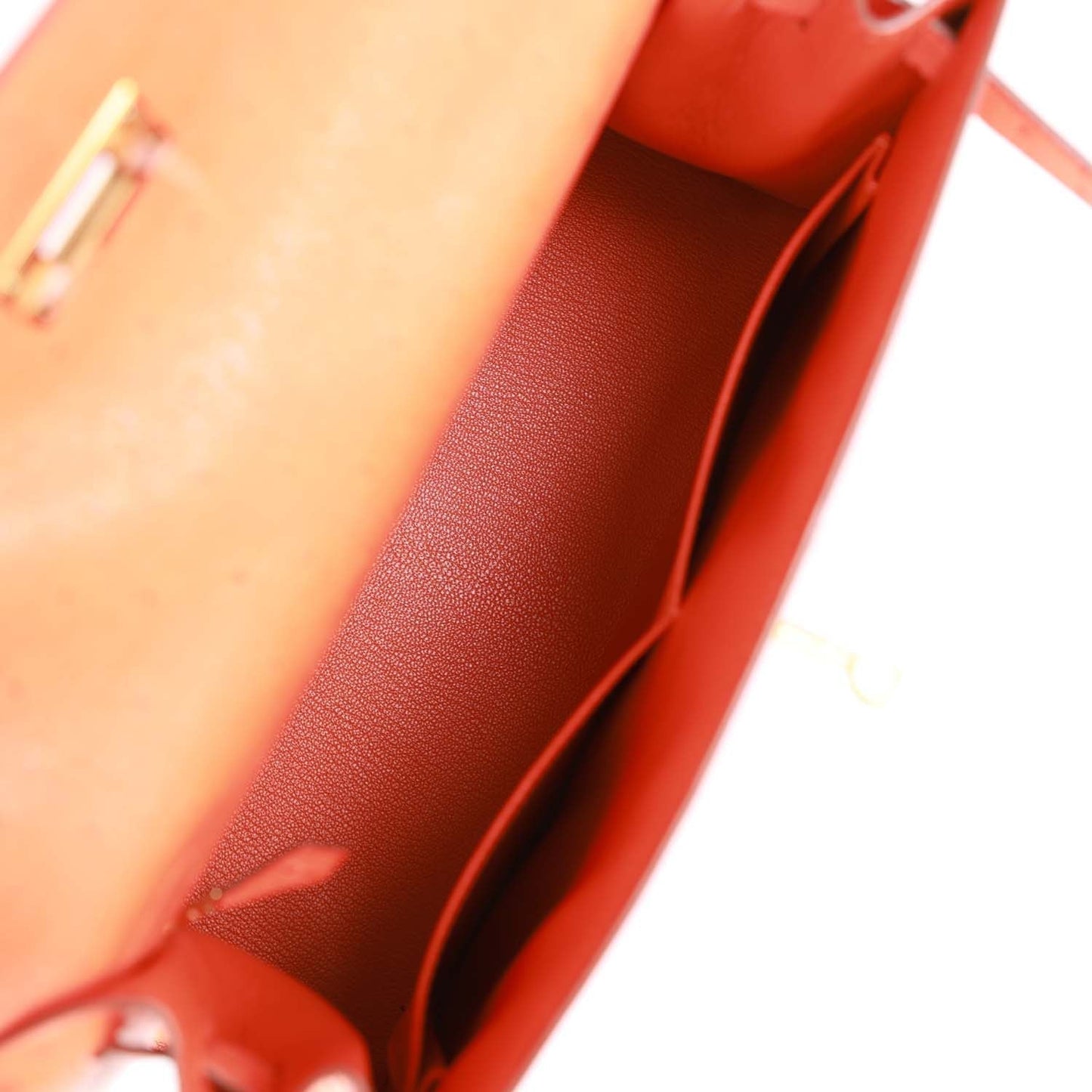 Hermes Kelly 28 Sellier Tangerine Ostrich Gold Hardware