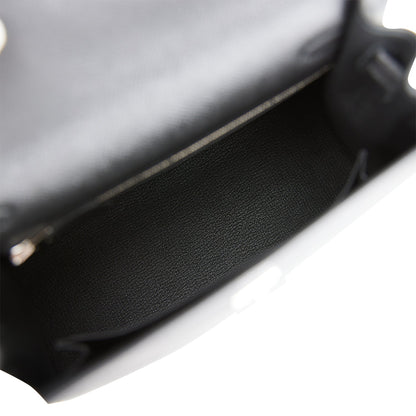 Hermes Kelly 25 Sellier Black Epsom Palladium Hardware