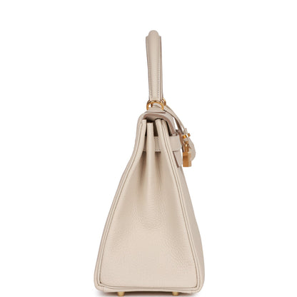 Hermes Kelly 28 Retourne Craie Togo Gold Hardware