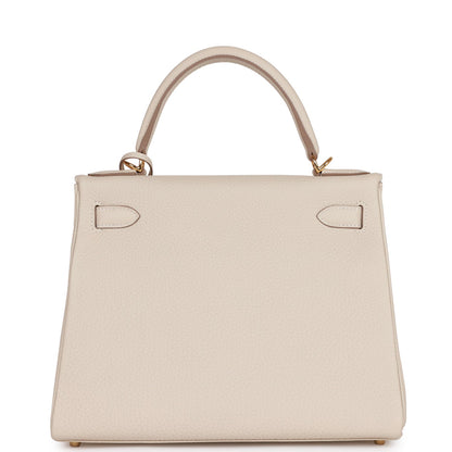 Hermes Kelly 28 Retourne Craie Togo Gold Hardware