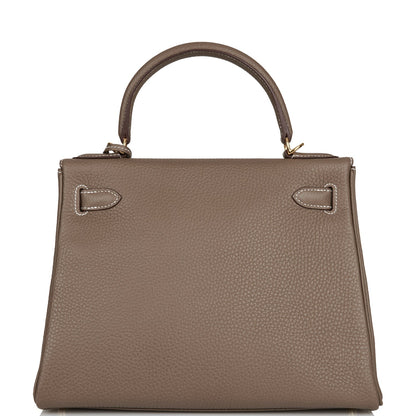Hermes Kelly 28 Retourne Etoupe Clemence Gold Hardware