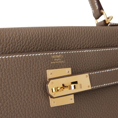 Hermes Kelly 28 Retourne Etoupe Clemence Gold Hardware