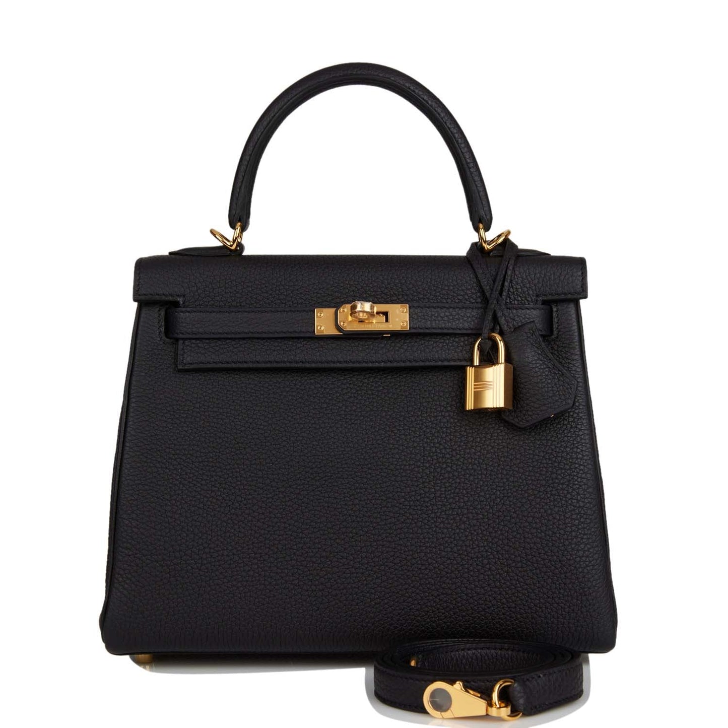 Hermes Kelly 25 Retourne Black Togo Gold Hardware