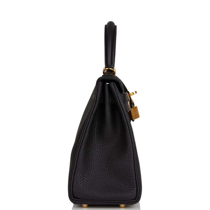 Hermes Kelly 25 Retourne Black Togo Gold Hardware