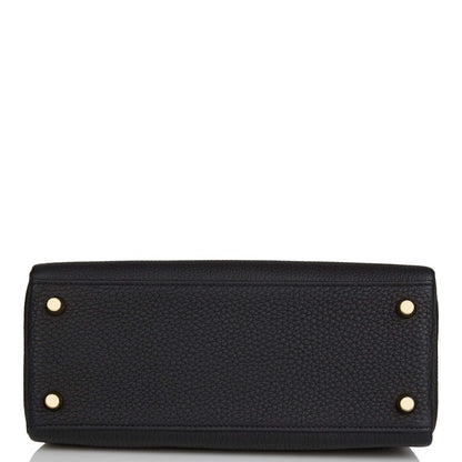 Hermes Kelly 25 Retourne Black Togo Gold Hardware