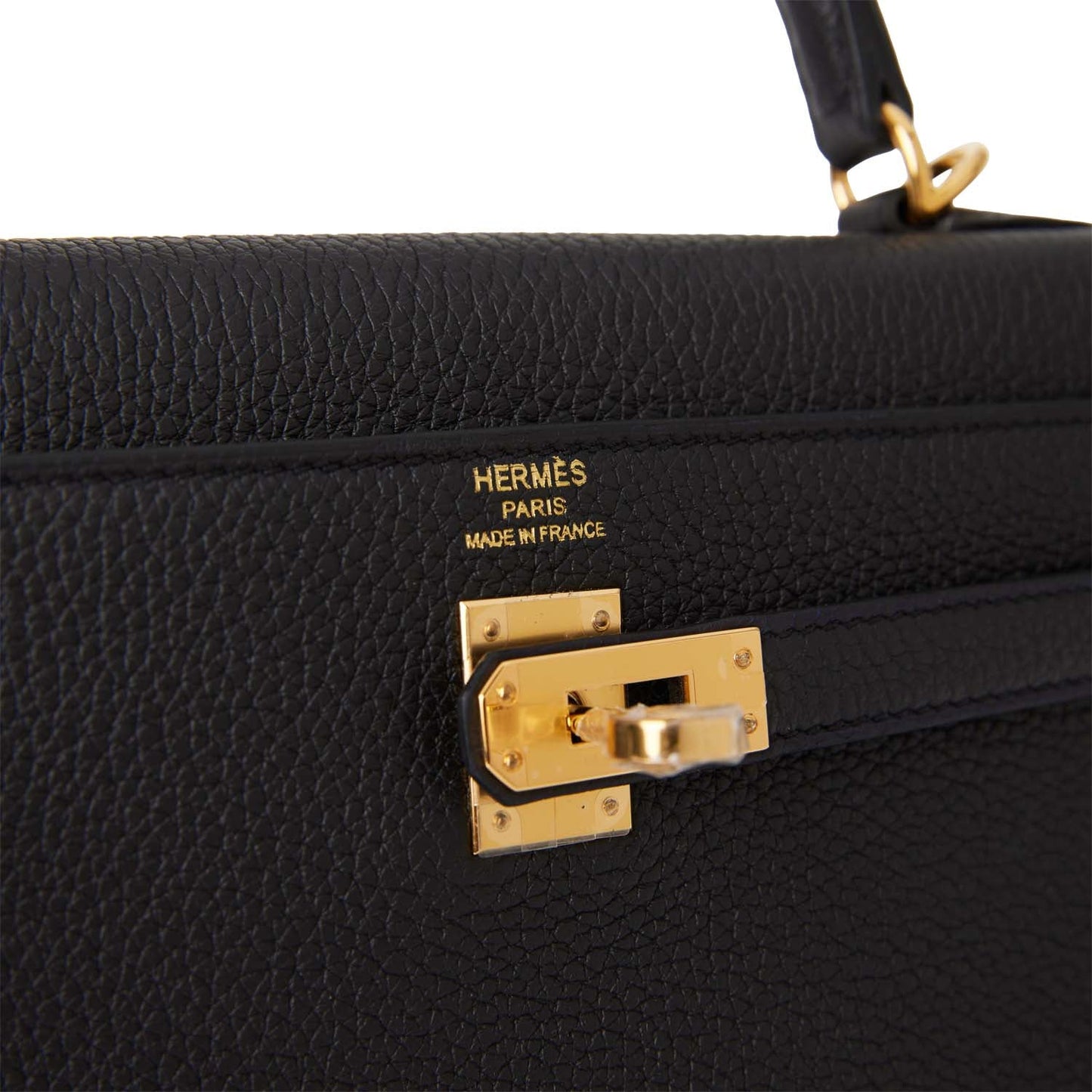 Hermes Kelly 25 Retourne Black Togo Gold Hardware